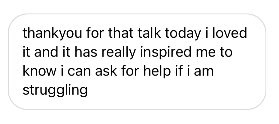 Instagram DM about asking for help