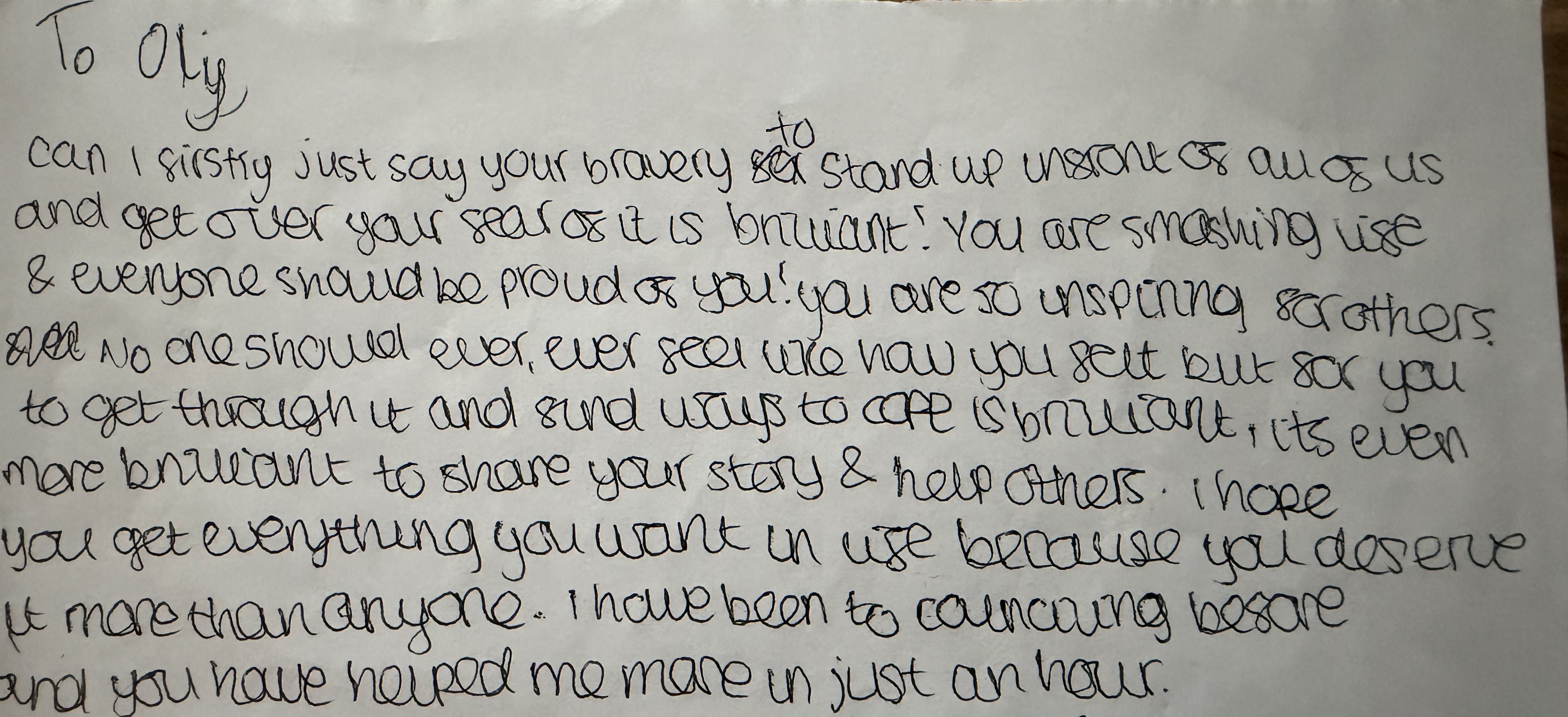 Handwritten note