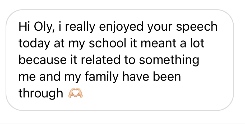 Instagram DM about the speech relating to family
