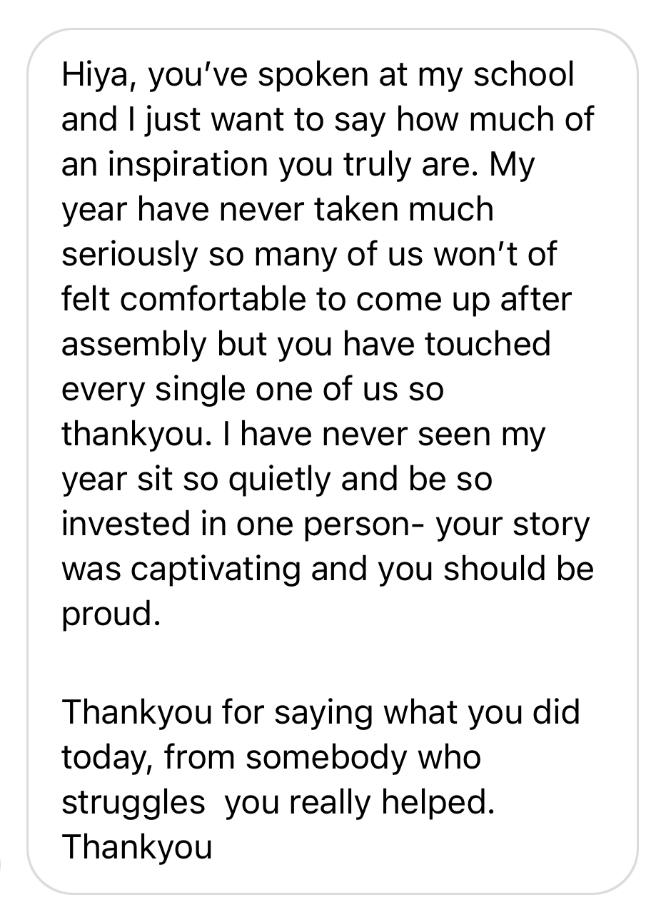 Instagram DM about year group being captivated