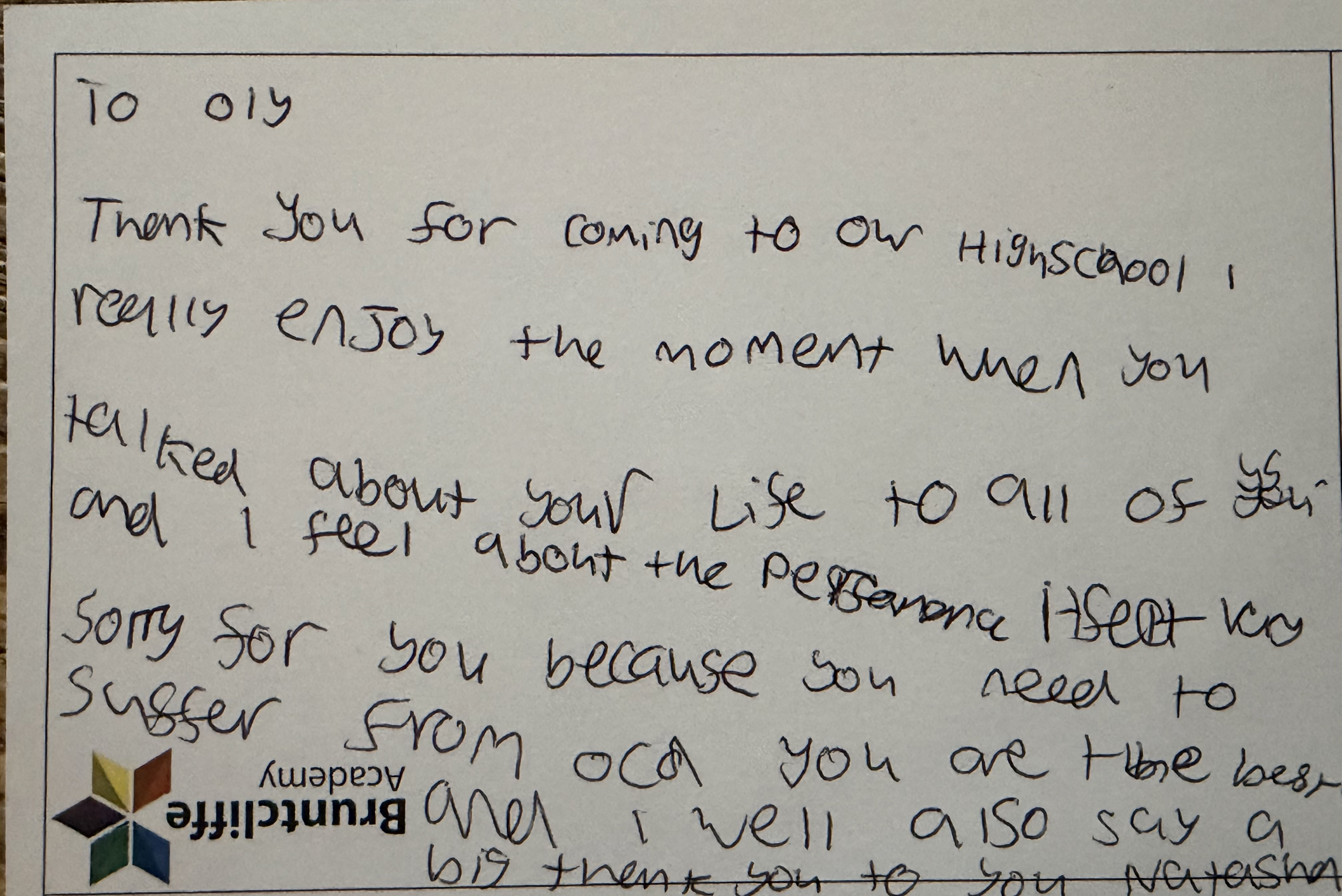 Handwritten note