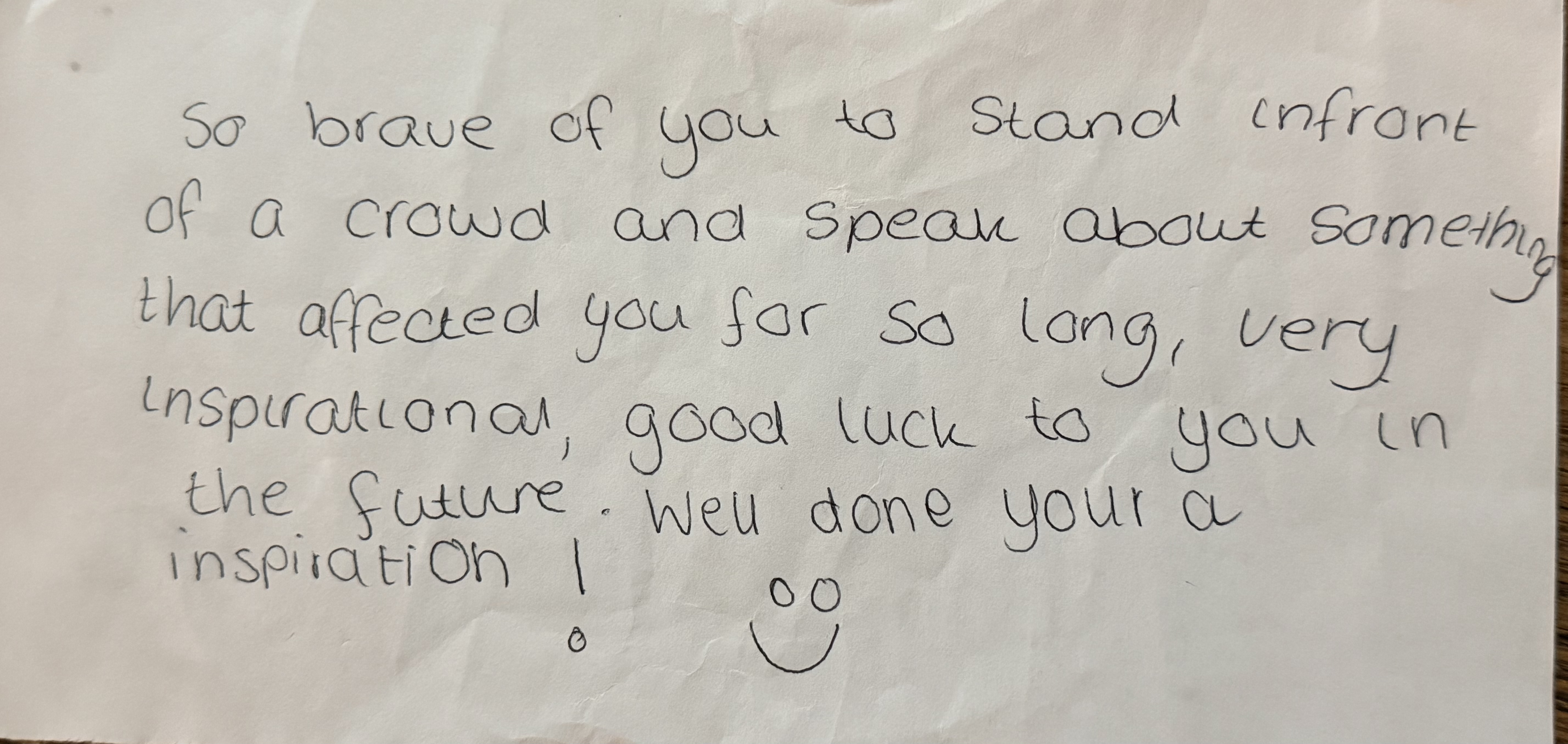Handwritten note