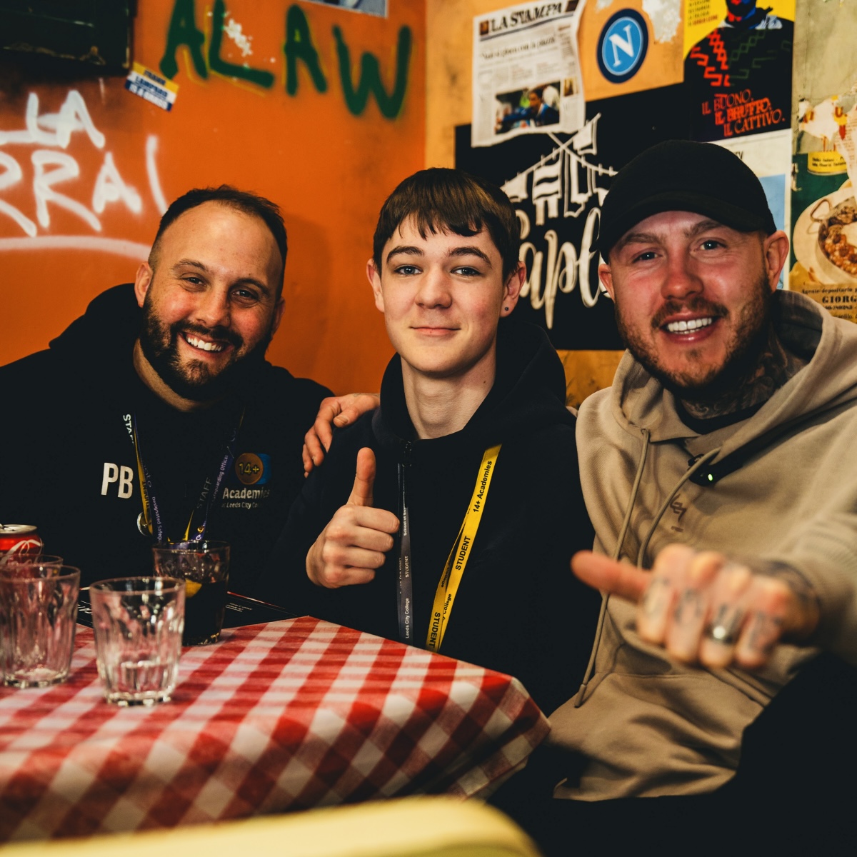 Pizza Pilgrims with the lads — celebration day