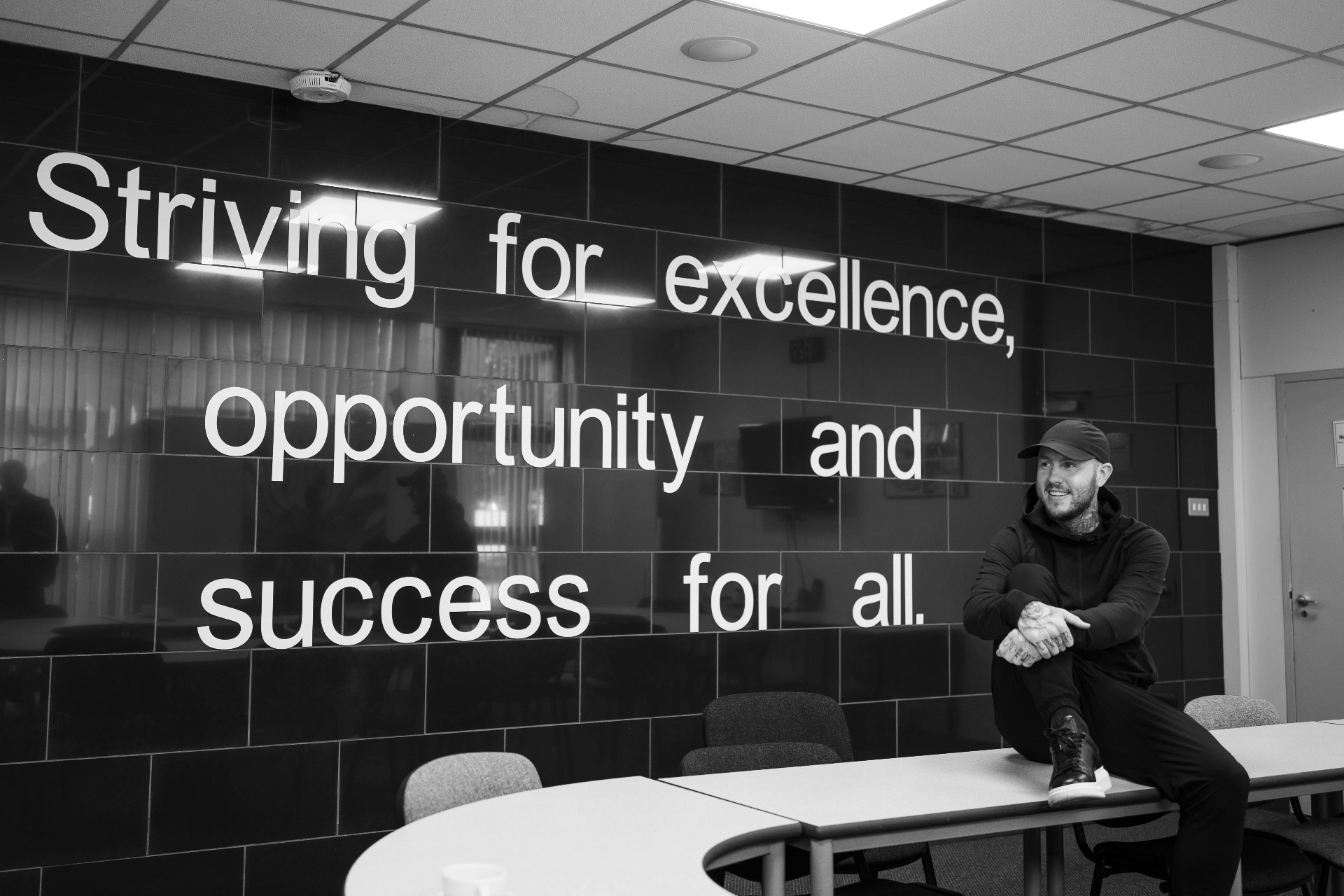 striving for excellence — staff room, real wall