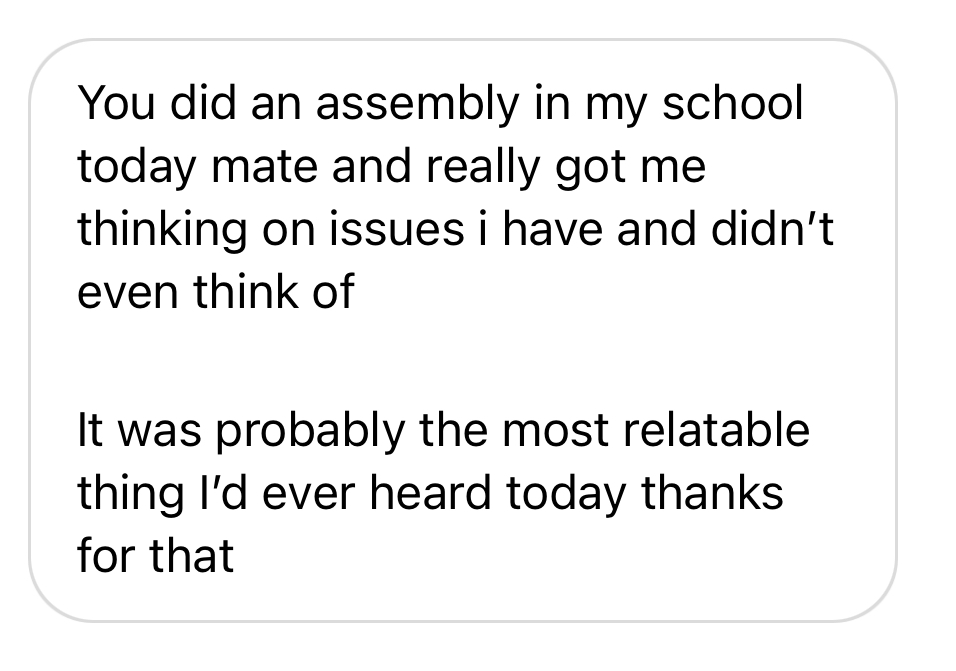Instagram DM about the most relatable talk